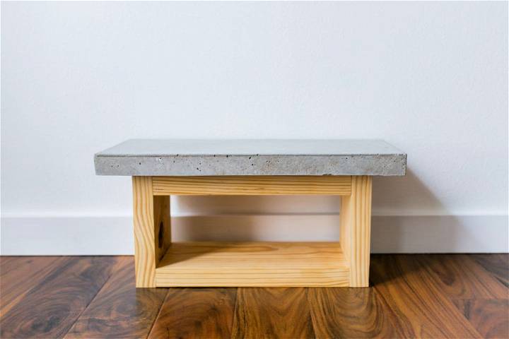 Concrete and Wood Dog Food Table