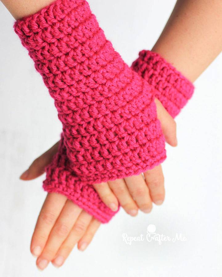 Crochet 50 minute Fingerless Gloves