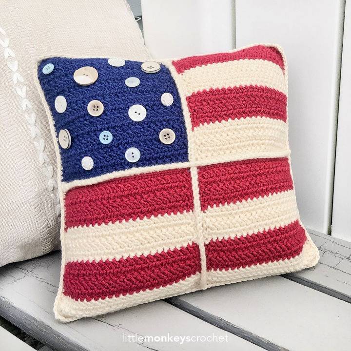 Crochet Americana Pillow 12″
