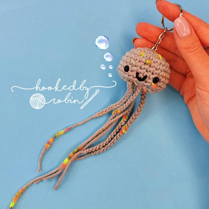 Crochet Amigurumi Jellyfish Keychain