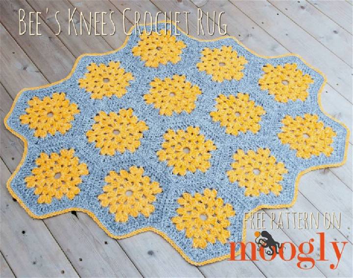 Crochet Bees Knees Rug Pattern