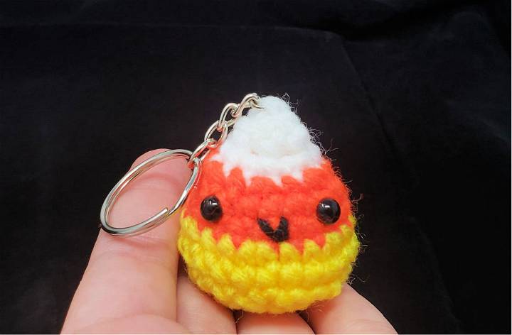 Crochet Candy Corn Keychain