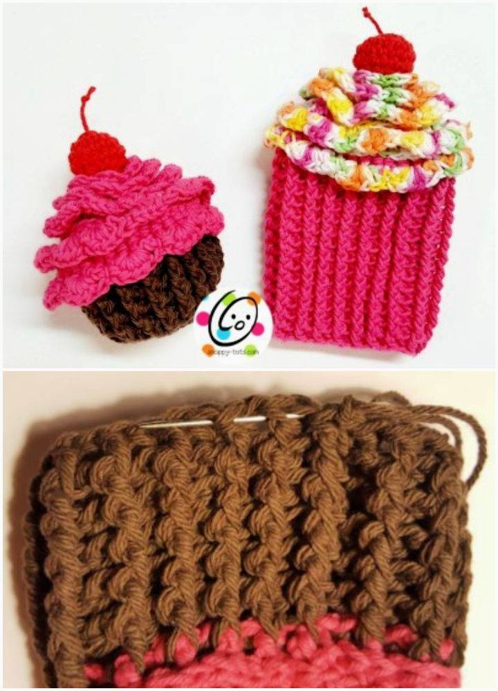 Crochet Cupcake Scrubby and Mitt