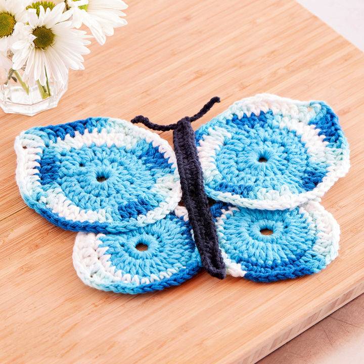 Crochet Dishcloth Butterfly Pattern