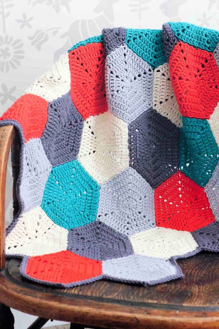 Crochet Happy Hexagons Afghan Pattern