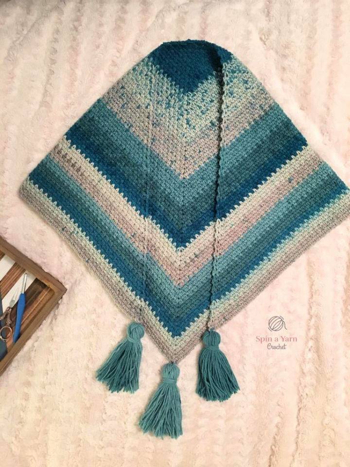 Crochet Moss Stitch and Caron Cakes Blanket