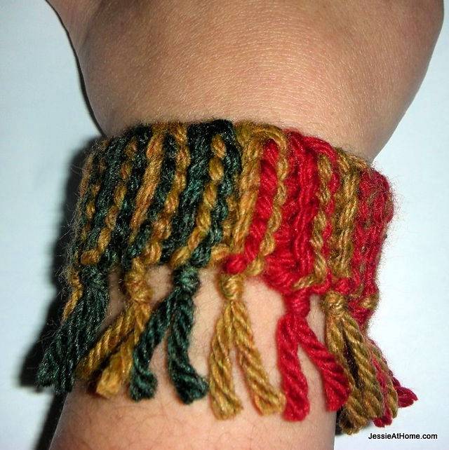 Crochet Scrap Yarn Slip Stitch Bracelet