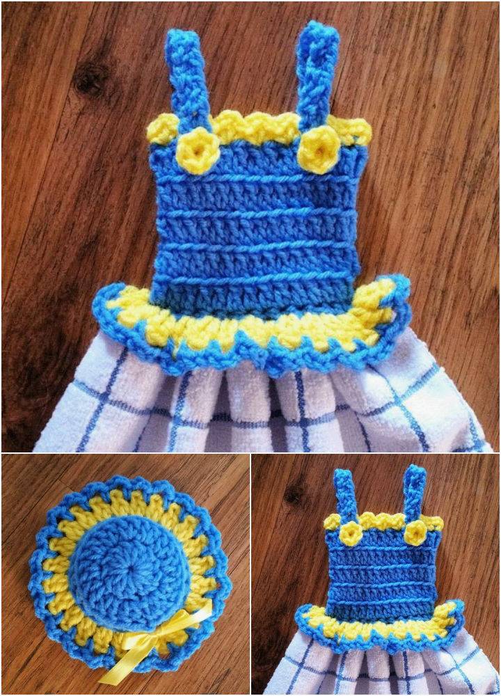 Crochet Summer Sundress Towel Topper Set Pattern