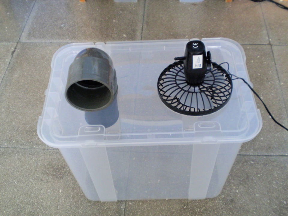 Homemade cooler hot sale fan