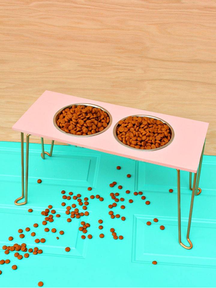 DIY Dog Bowl Stand With Hairpin Legs