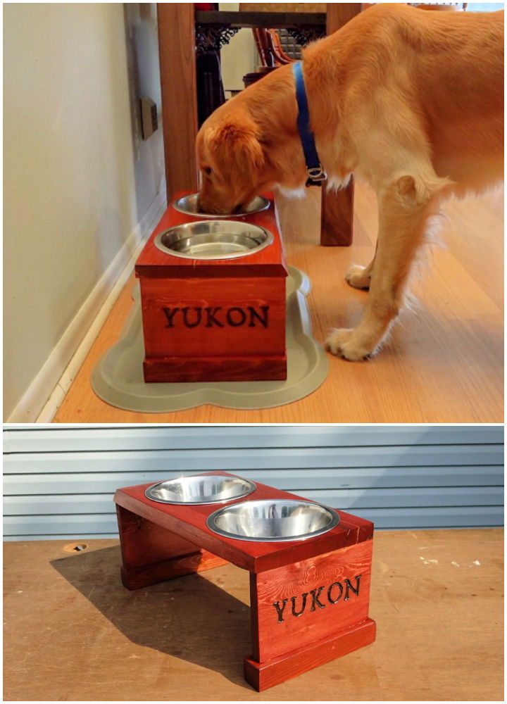 DIY Mid Century Dog Bowl Stand - Sarah Hearts