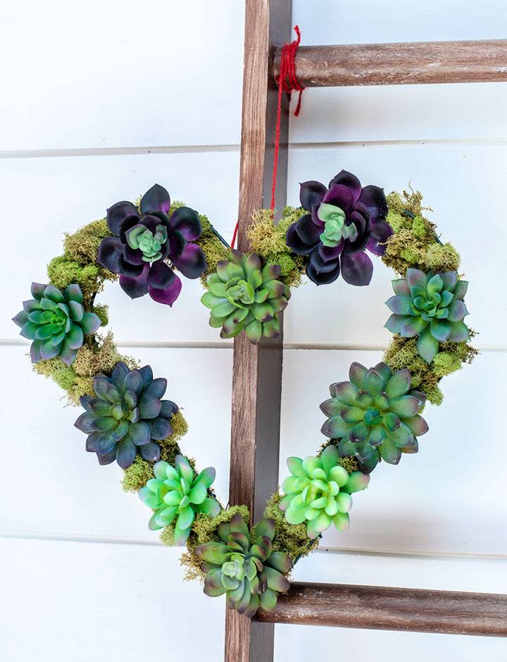 DIY Heart Succulent Wreath
