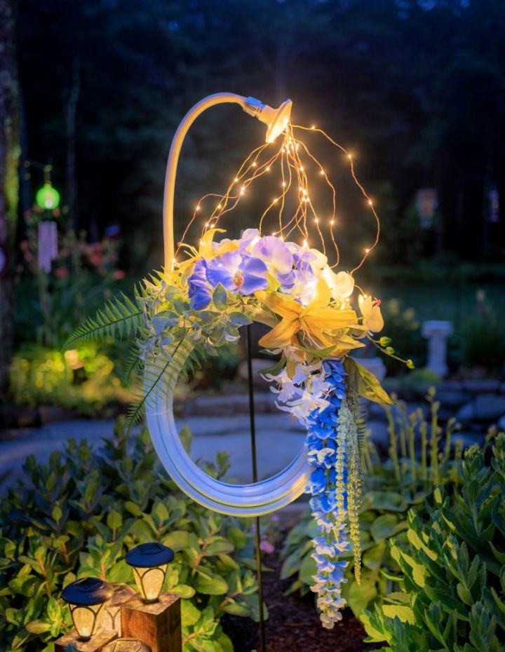 DIY Lighted Garden Hose Wreath