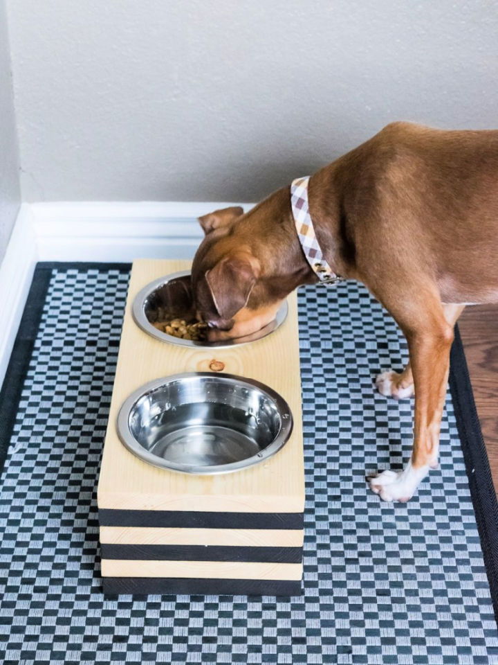 DIY Mid Century Dog Bowl Stand - Sarah Hearts