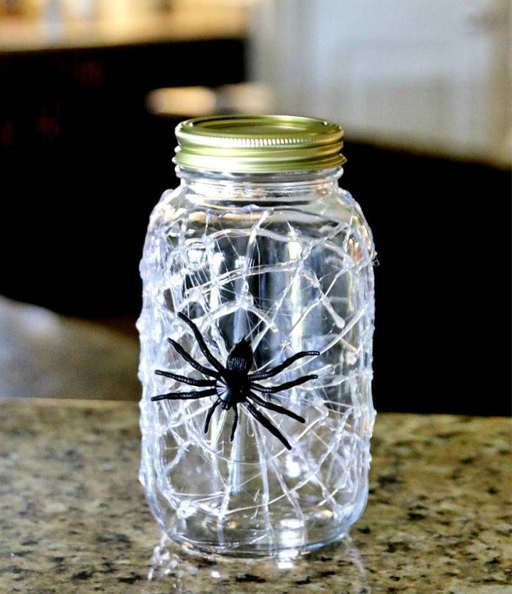 DIY Spider Web Mason Jars