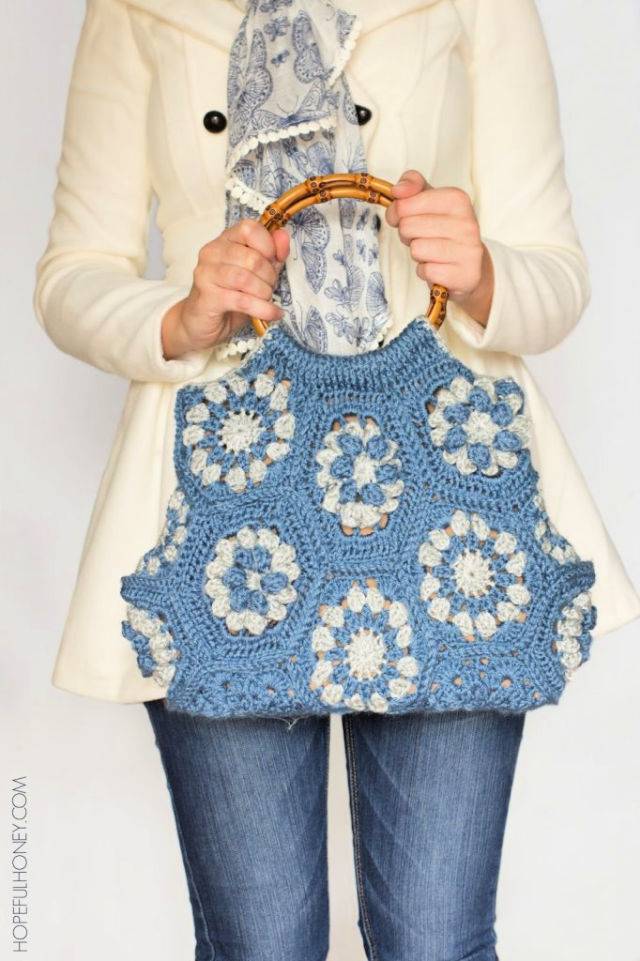 Dahlia Hexagon Handbag Crochet Pattern