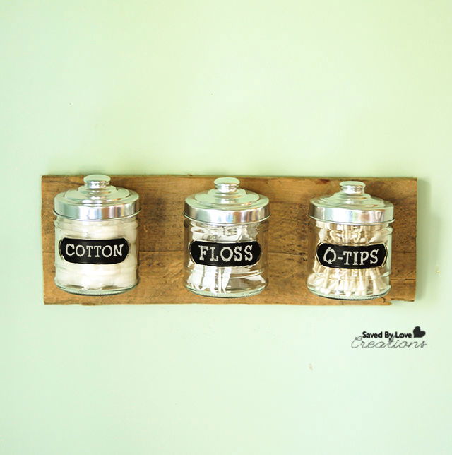 Dollar Tree Pallet Wood Bathroom Organizer