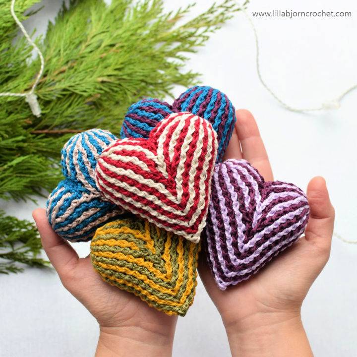 Free Crochet Brioche Heart Pattern