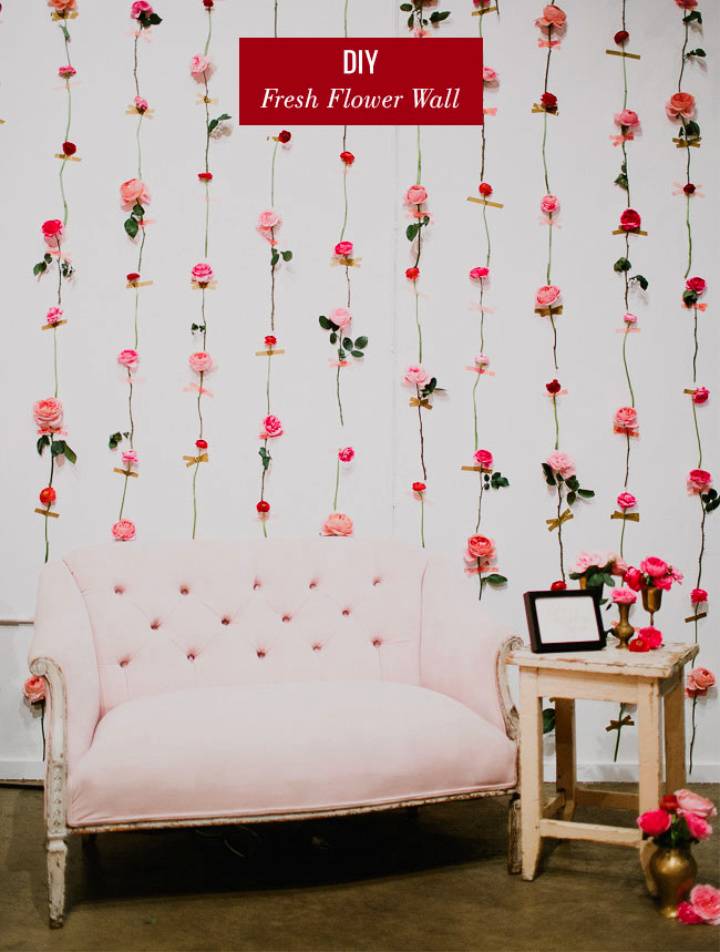 DIY Fresh Flower Wall Backdrop