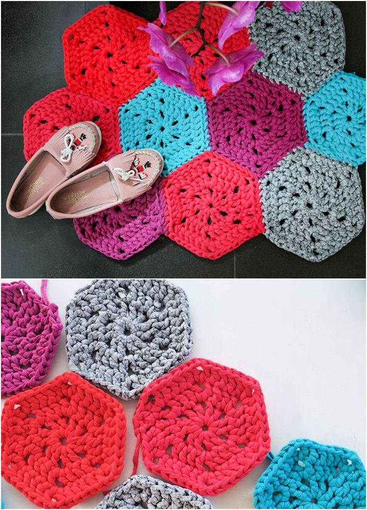 How To Crochet Chunky Hexie Rug