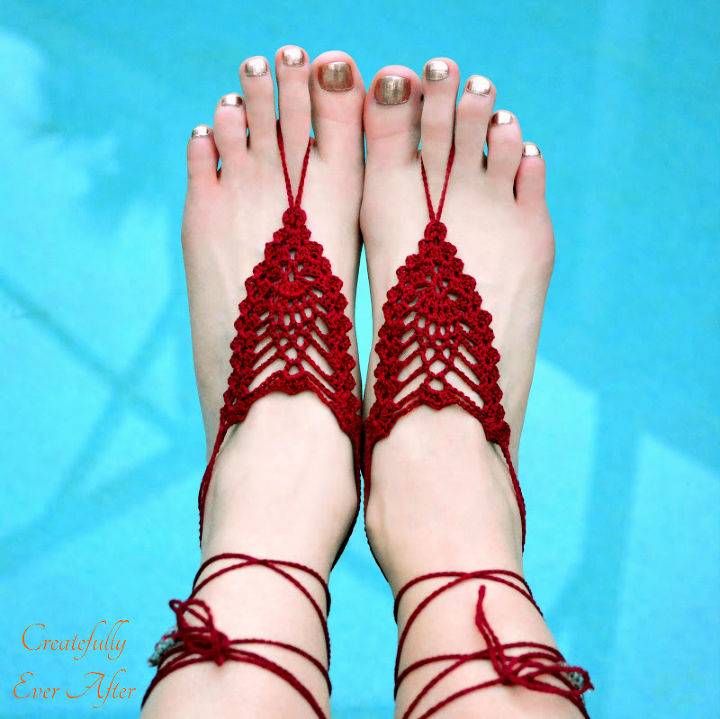 14 Free Crochet Barefoot Sandals