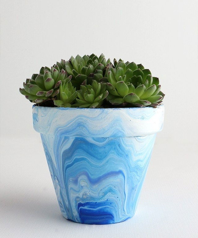 Beautiful Marbled Terra Cotta Pots