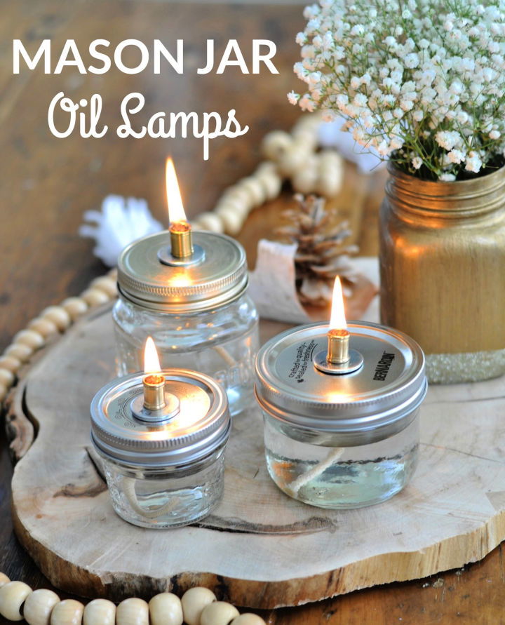 Homemade Mason Jar Oil Lamp