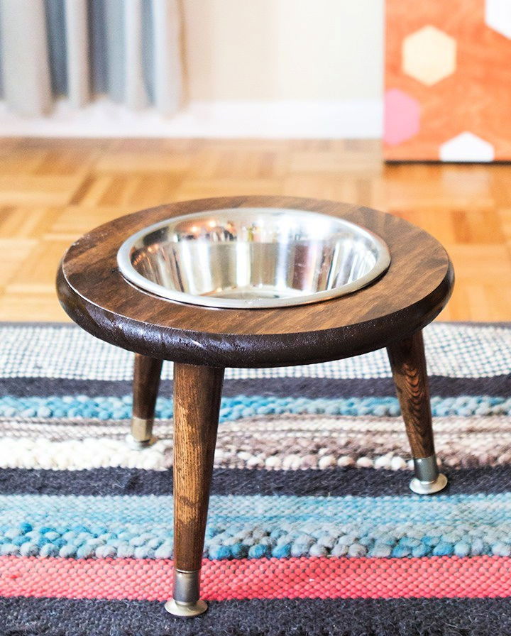 Mid Century Dog Bowl Stand