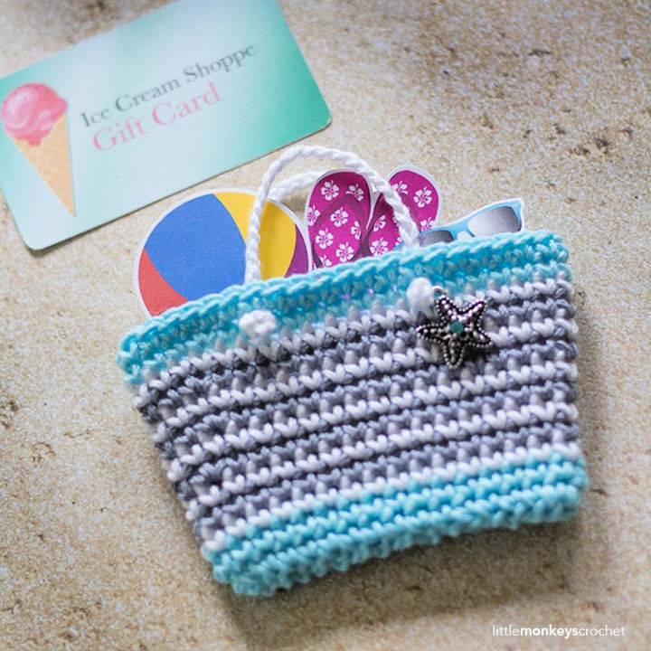 Crochet Mini Beach Bag Gift Card Holder Pattern