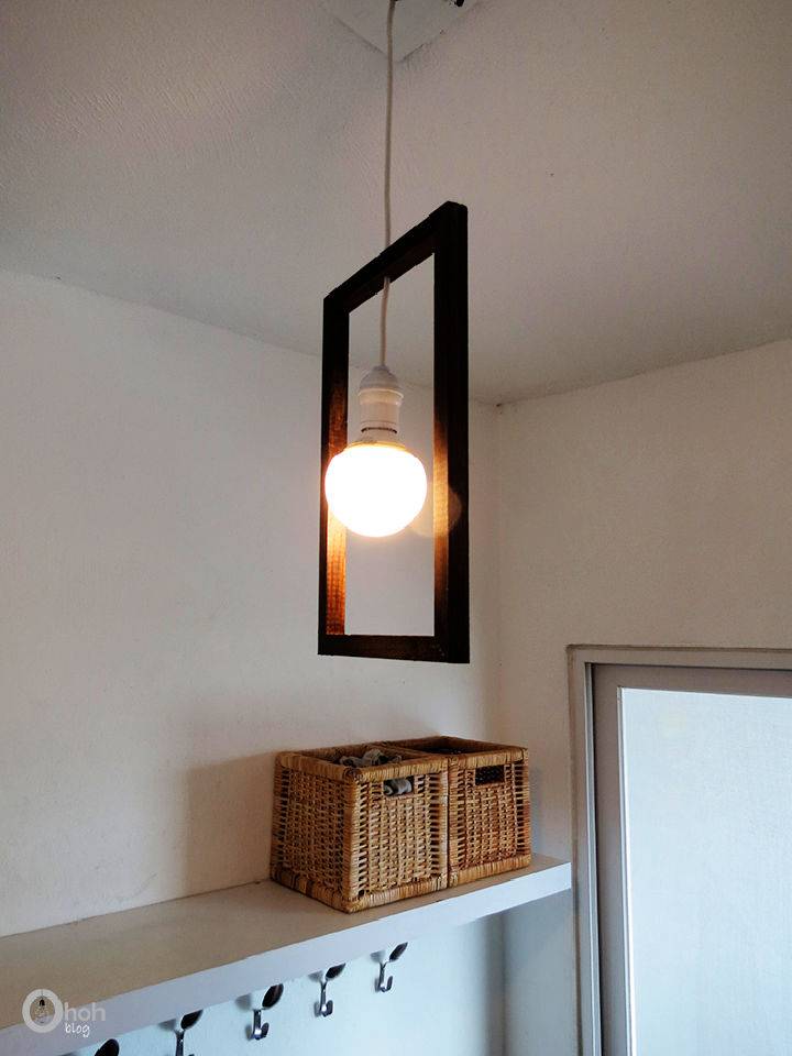 Minimal Frame Pendant Lamp Out of Wood