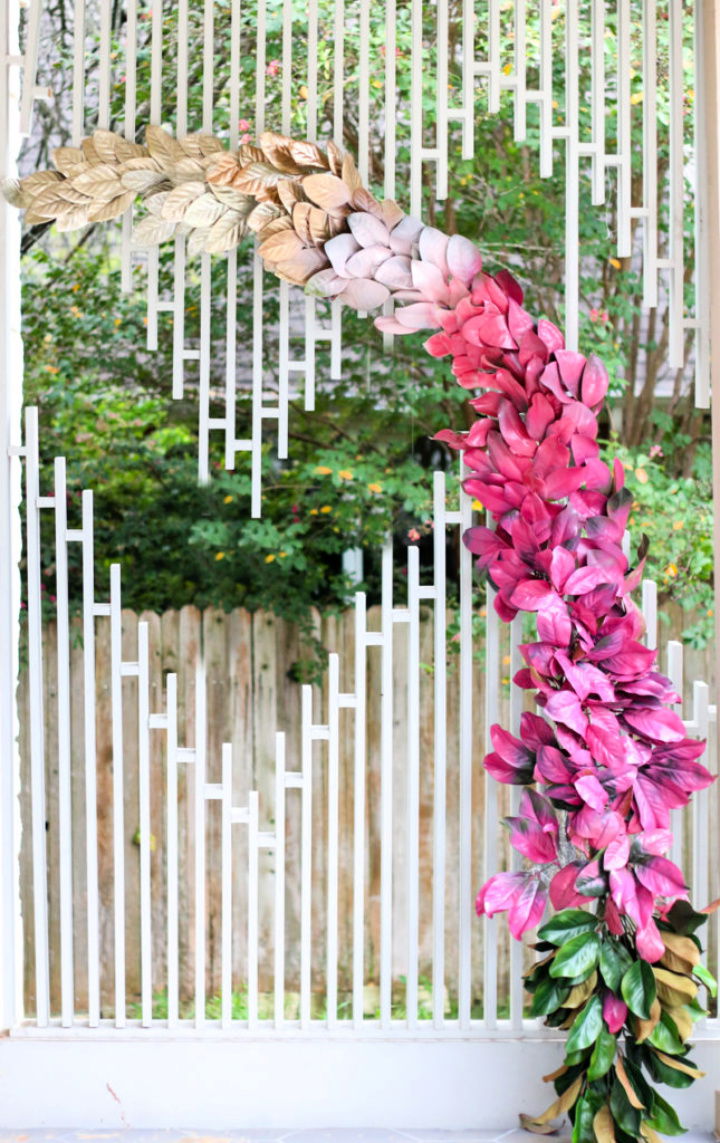 Ombre Magnolia Leaf Wedding Backdrop