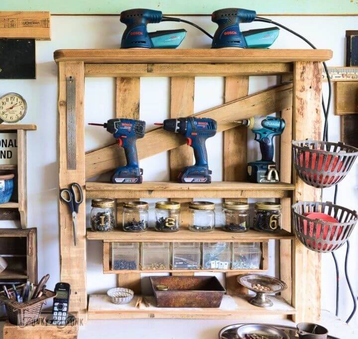 Organize Your Tools on an Enhanced Pallet Shelf