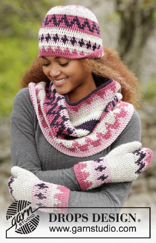 Pink Maze Hat Crochet Pattern