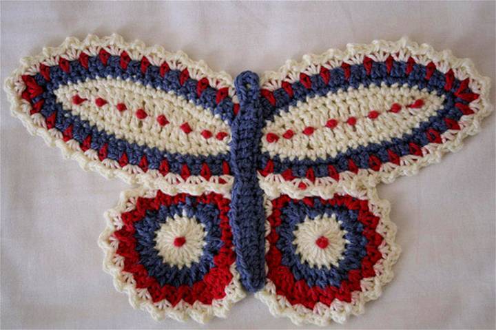 Potholder Butterfly Crochet Pattern