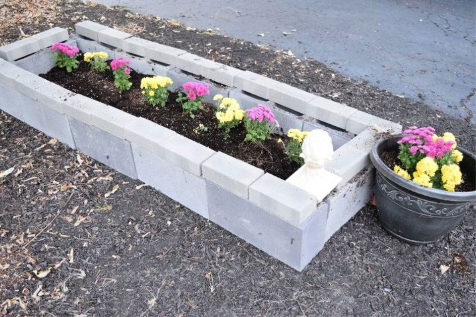 Raised Garden Bed Using Cinder Block