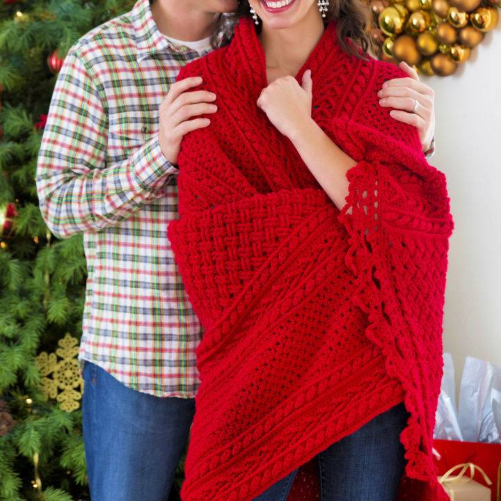 Red Heart Crochet Wedding Blanket