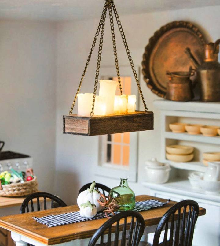 Rustic Dollhouse Chandelier With Candles