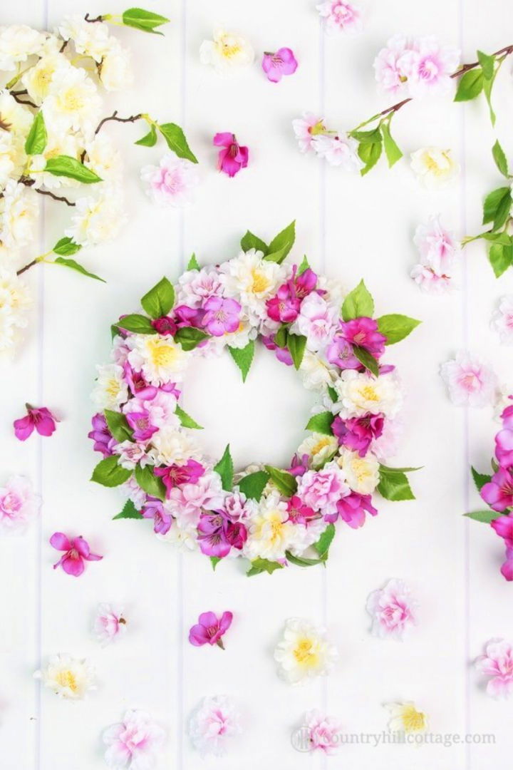 Make Your Own Silk Flower Wreath