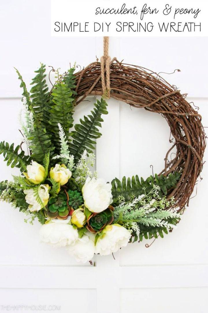 Succulent and Peony Spring Wreath