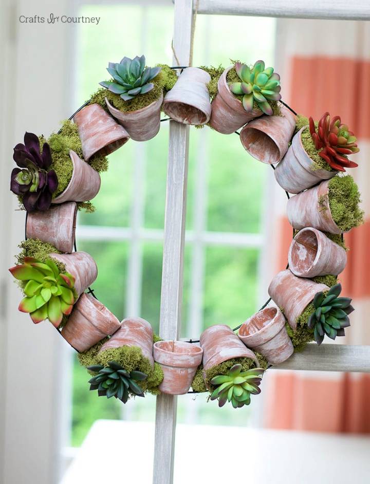 Homemade Terracotta Pots Succulent Wreath