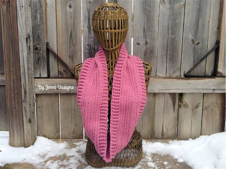 Textured Ribbed Infinity Scarf Crochet Pattern