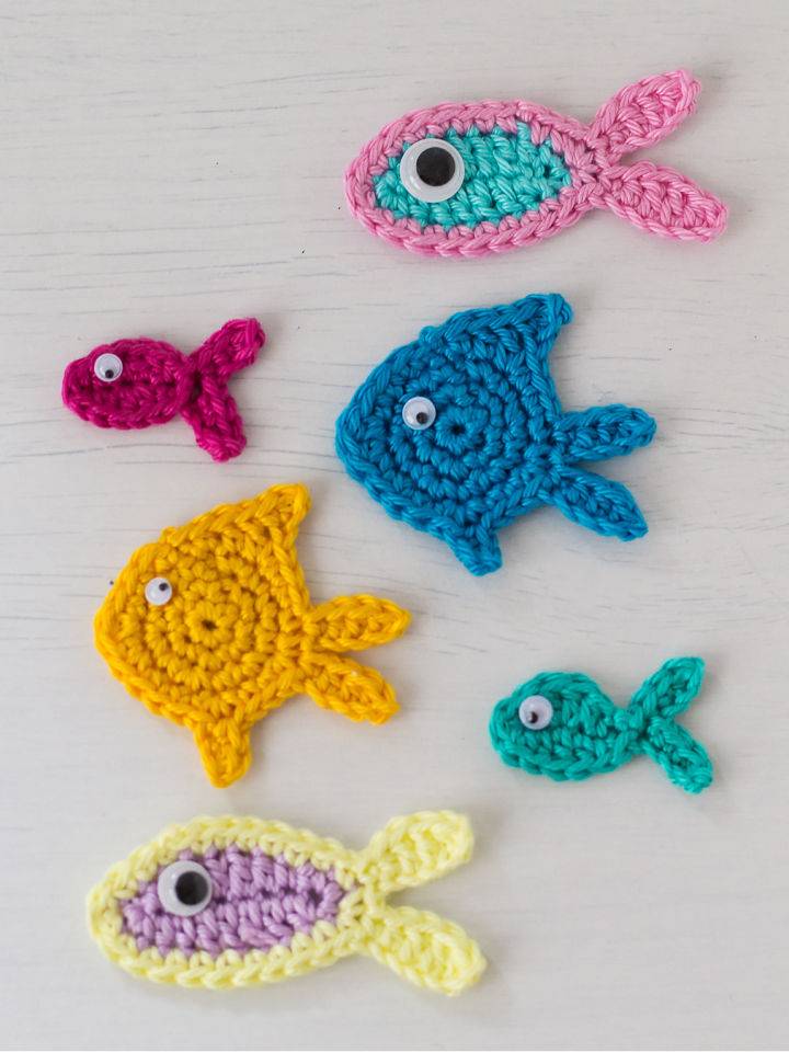 Three Little Fish Crochet Appliques