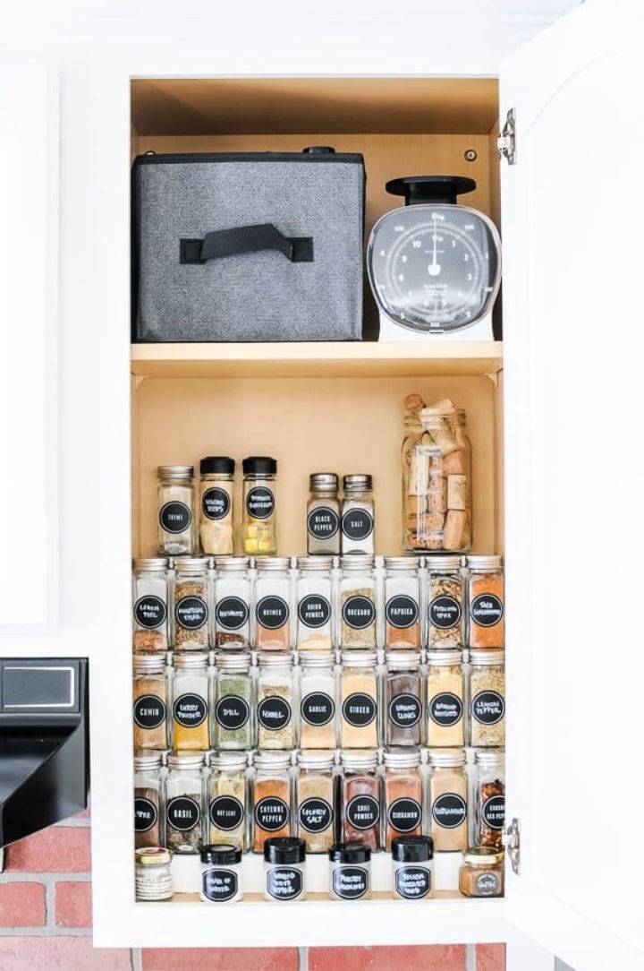 Tiered Spice Rack In Cabinet