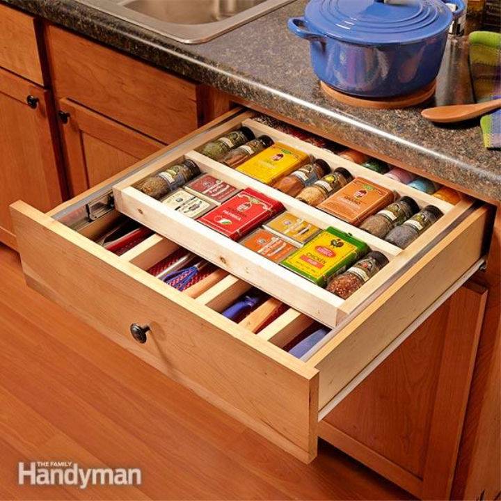 Two tier Drawer Spice Rack