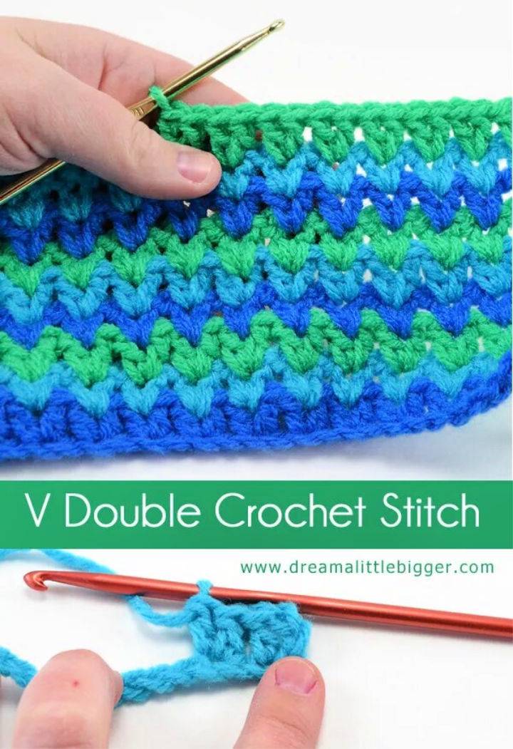 V Double Crochet Stitch Pattern