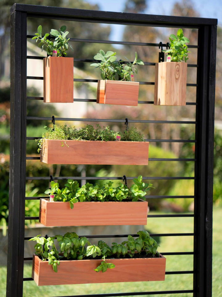 Vertical Herb Garden from a Fence