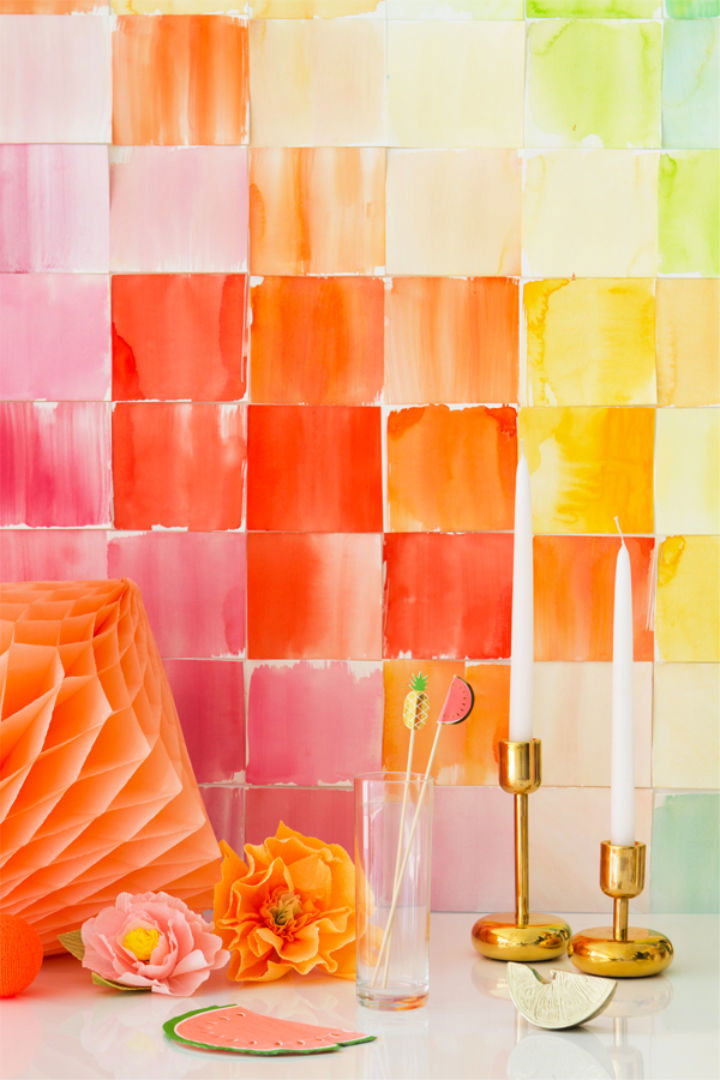 Watercolor Paper Squares Backdrop