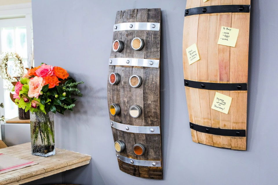 Wine Barrel Spice Rack