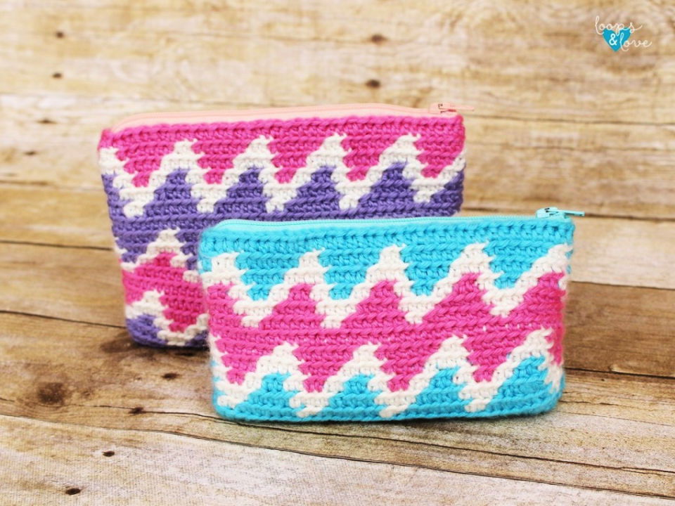 Tapestry Crochet Zig Zag Zipper Bag Pattern