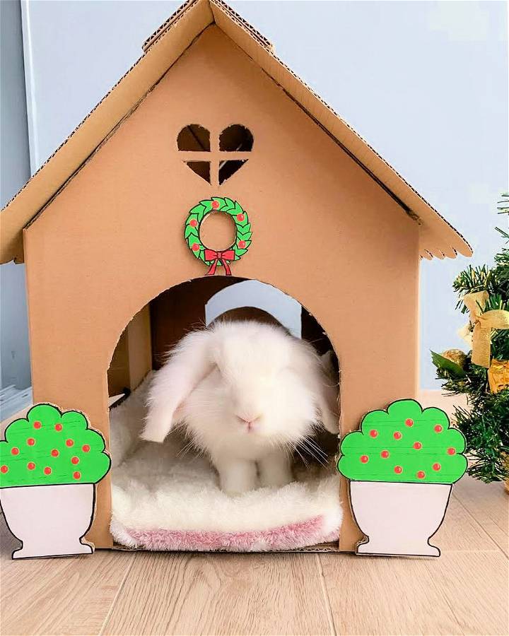 cardboard rabbit house